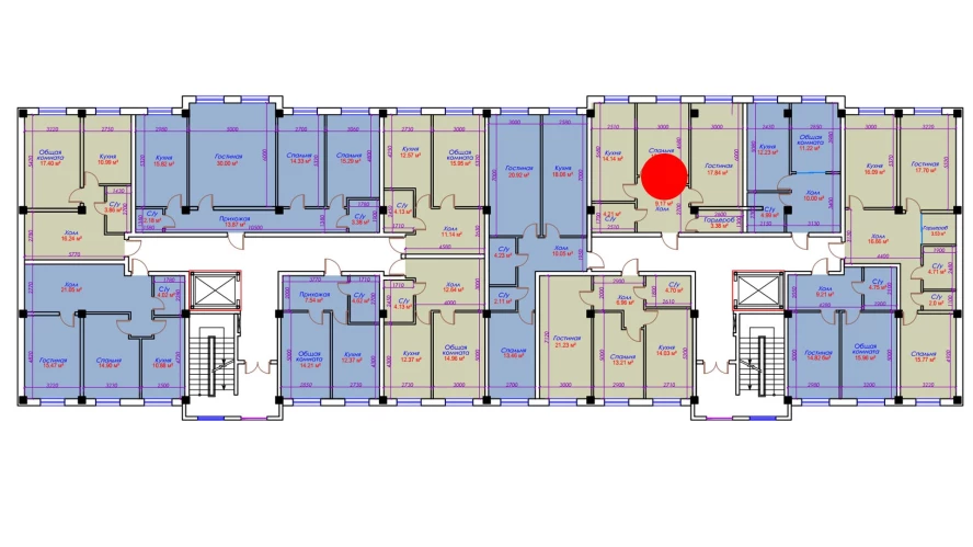 2-xonali xonadon 62.14 m²  10/10 qavat | Ko'kcha-Oqtepa Turar-joy majmuasi