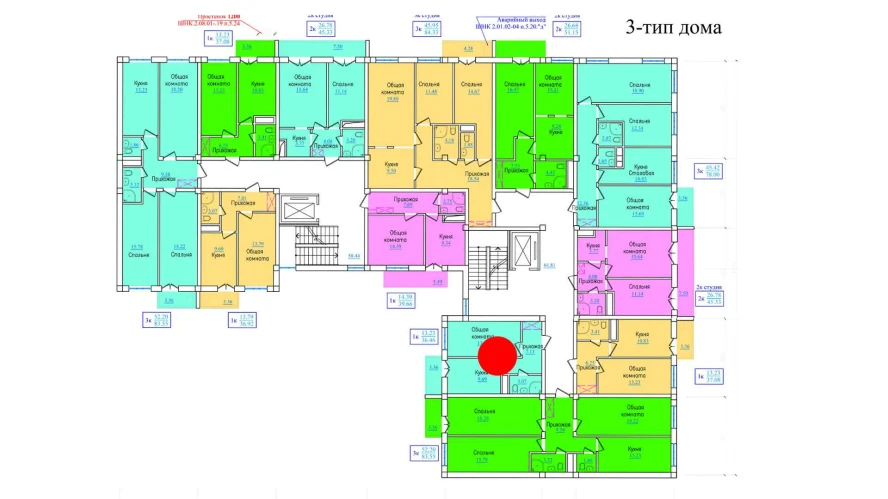 1-xonali xonadon 36.46 m²  3/9 qavat | PROVANS Turar-joy majmuasi