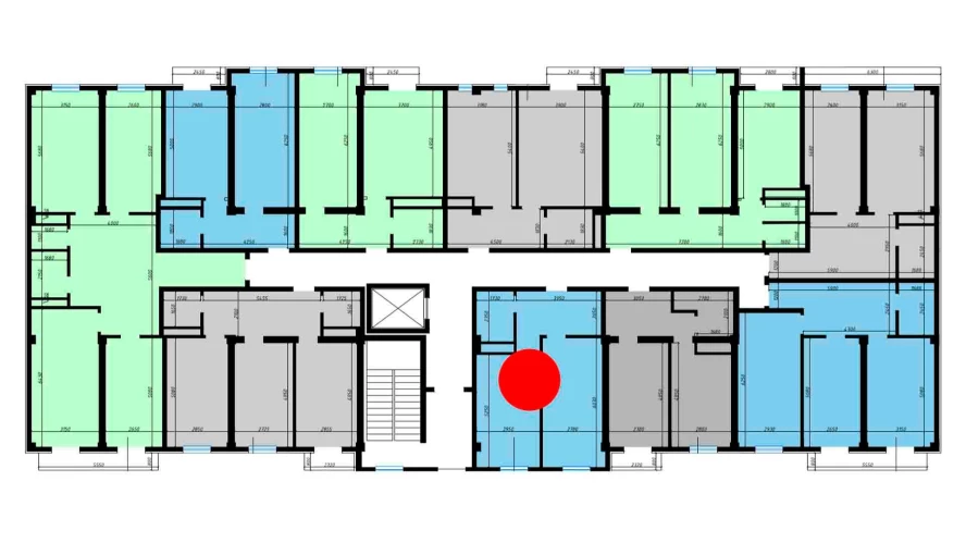1-xonali xonadon 44.68 m²  9/10 qavat | Ko'kcha-Oqtepa Turar-joy majmuasi