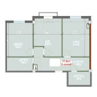 2-xonali xonadon 77 m²  5/9 qavat | YANGI AVLOD Turar-joy majmuasi