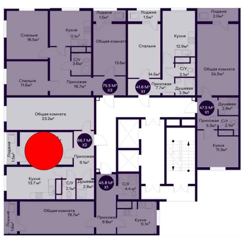 2-xonali xonadon 66.7 m²  2/9 qavat | YAQINLAR Turar-joy majmuasi