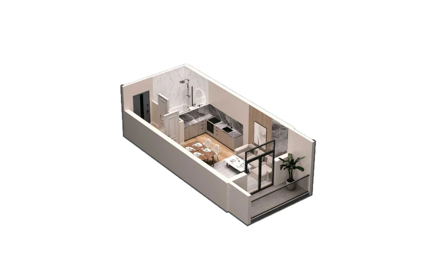 1-xonali xonadon 39.1 m² 4/16 qavat | DO'MBIROBOD RESIDENCE Turar-joy majmuasi 1-xonali xonadon 39.1 m² 4/16 qavat | DO'MBIROBOD RESIDENCE Turar-joy majmuasi