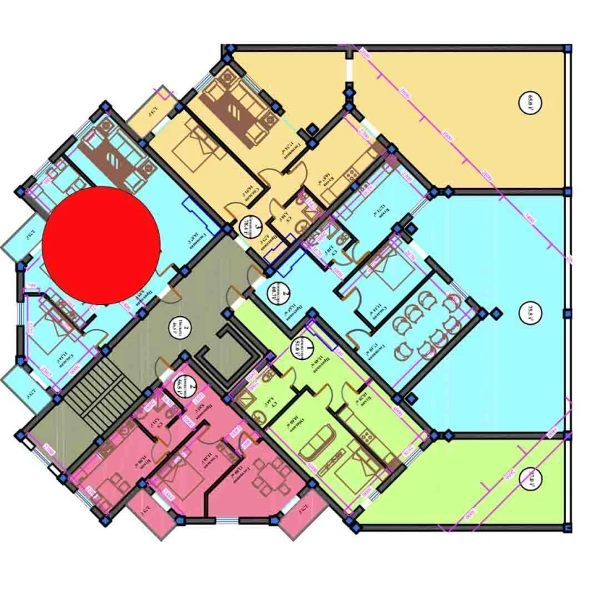 3-xonali xonadon 81.4 m²  3/11 qavat | ANHOR AVENUE Turar-joy majmuasi