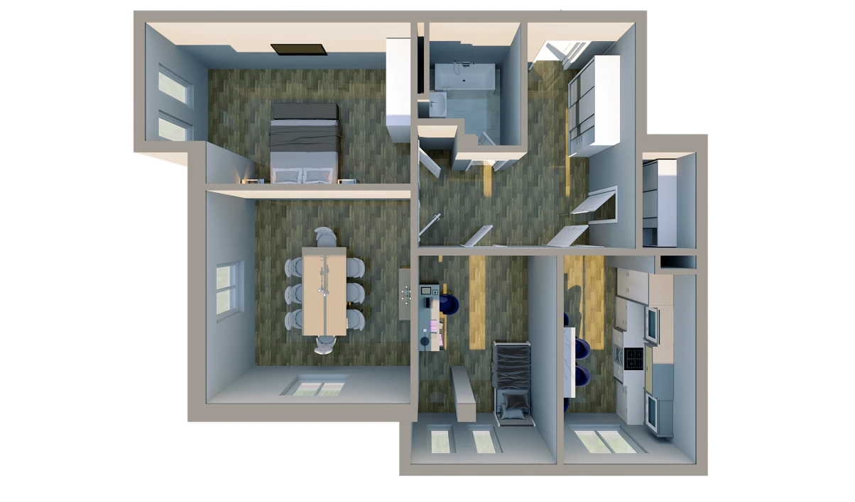 3-комн. квартира 98.7 м²  8/10 этаж | Жилой комплекс BRIDGE