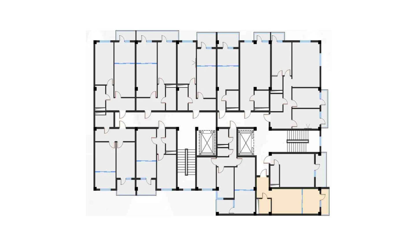 1-xonali xonadon 33.02 m²  6/7 qavat | Bochka Resort Turar-joy majmuasi