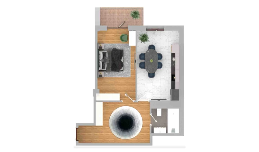 2-xonali xonadon 52.49 m²  4/13 qavat | Al-Qasr Turar-joy majmuasi