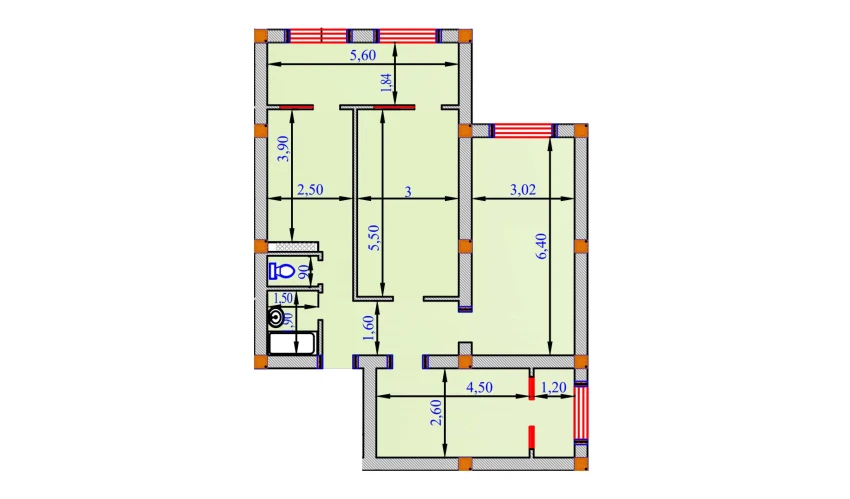 3-комнатная квартира 99 м²  2/9 этаж | Жилой комплекс SHOHSAROY