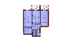 2-xonali xonadon 106 m²  3/9 qavat | SAMARQAND CITY Turar-joy majmuasi