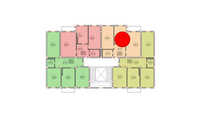 2-комнатная квартира 62.08 м²  7/7 этаж | Жилой комплекс Ashxabod