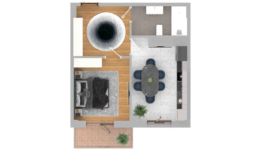 2-комнатная квартира 40.17 м²  7/13 этаж | Жилой комплекс Al-Qasr