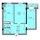 2-xonali xonadon 69 m²  6/12 qavat | Zamin Jizzax Turar-joy majmuasi