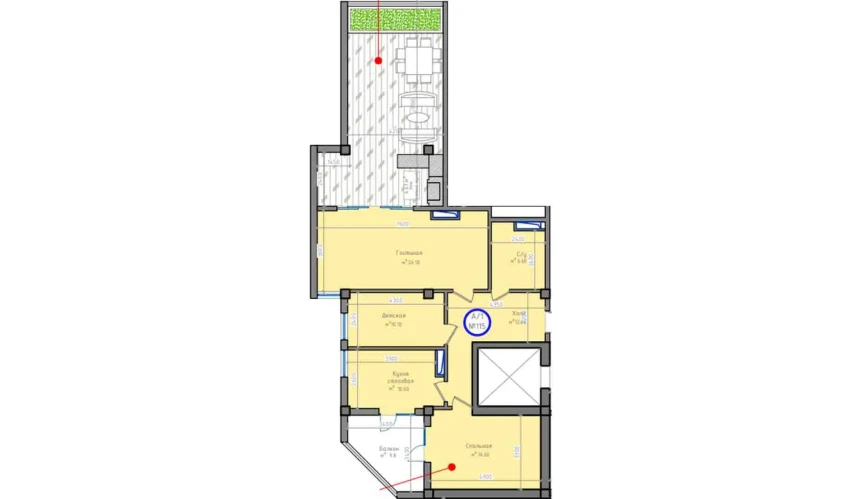 3-комнатная квартира 140.1 м²  13/13 этаж | Жилой комплекс ORZU SAROYI