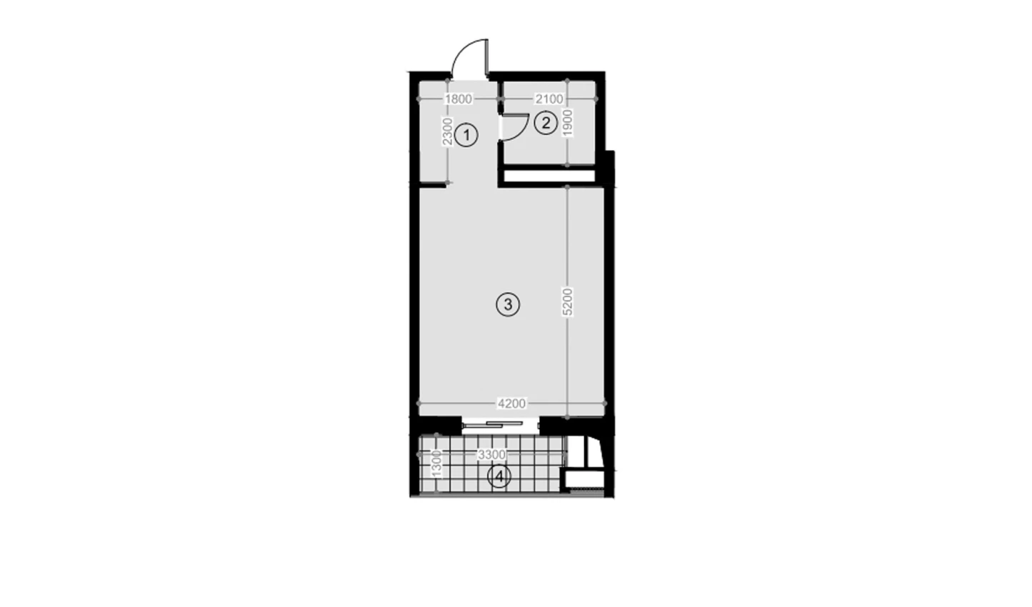 1-xonali xonadon 34.8 m²  3/12 qavat | NAVRUZ GROUP Turar-joy majmuasi