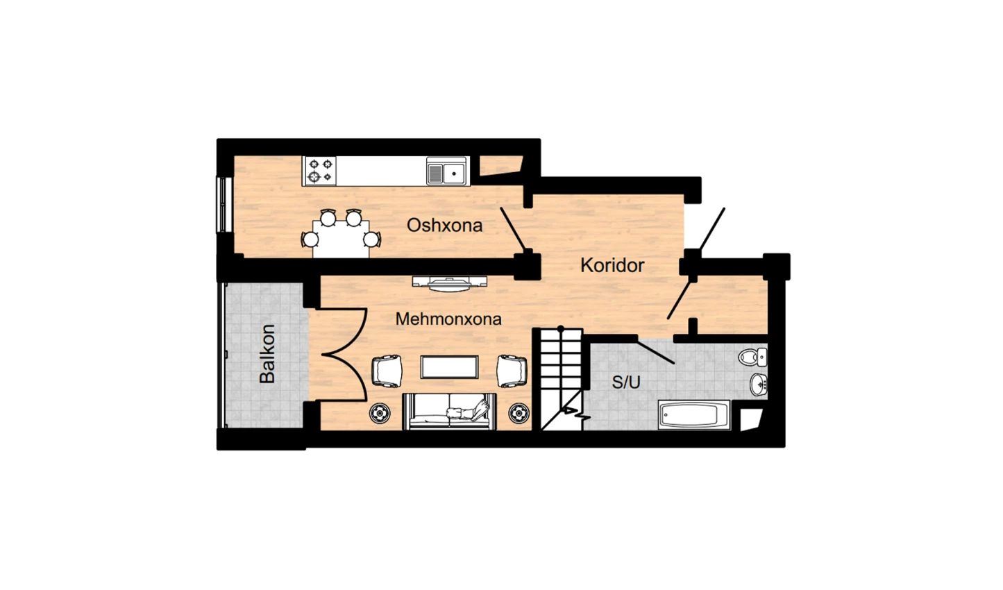1-комн. квартира 107.4 м²  16/16 этаж | Жилой комплекс Musaffo