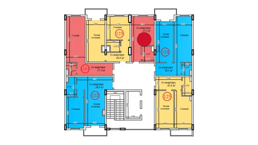 1-комнатная квартира 25.9 м²  11/14 этаж | Жилой комплекс Al-Barakat