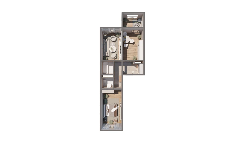 2-комнатная квартира 59.68 м²  8/16 этаж | Жилой комплекс JOMIY RESIDENCE