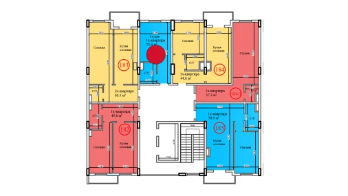 1-xonali xonadon 25.9 m²  1/14 qavat | Al-Barakat Turar-joy majmuasi