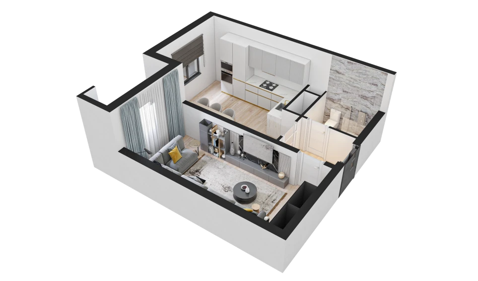 1-комн. квартира 40.55 м²  14/16 этаж | Жилой комплекс TRINITY