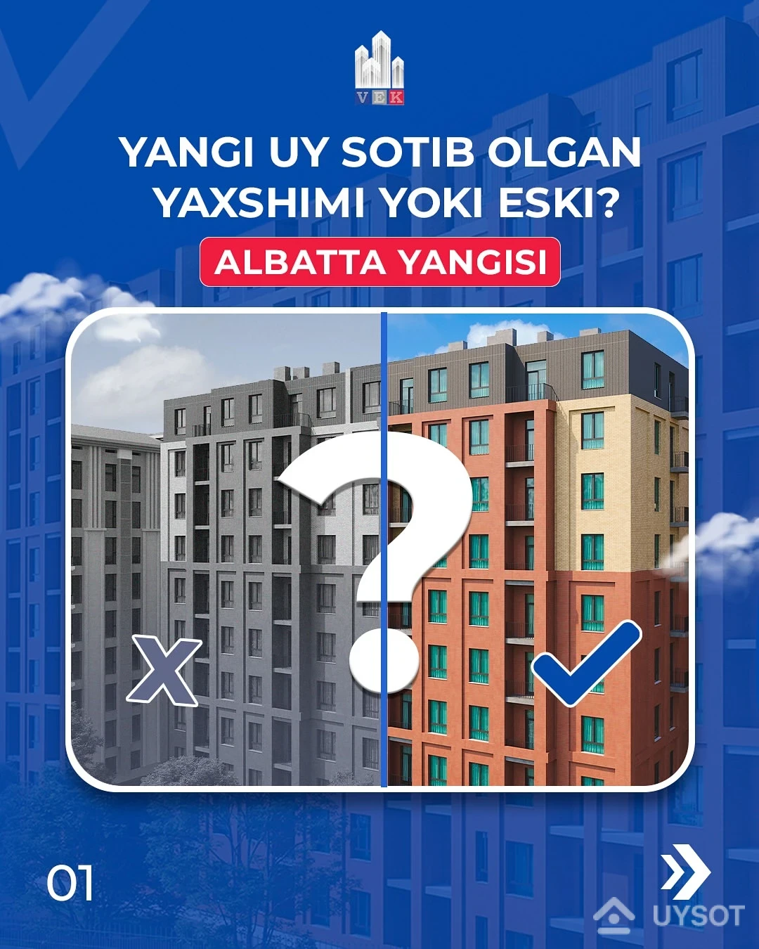 🔹Zamonaviy arxitektura, qulay rejalashtirilgan xonadonlar va har bir detalda sifat!
Parkent Avenue – bu shunchaki uy emas, bu qulaylik, osoyishtalik va farovon hayotning boshlanishi!
📍Manzil: Mirzo Ulug’bek tumani Parkent kòchasi 251
Shoshiling! Cheklangan sonli xonadonlar sizni kutmoqda.
Batafsil ma’lumot uchun:
☎️ +99878 113-63-50 🔹Zamonaviy arxitektura, qulay rejalashtirilgan xonadonlar va har bir detalda sifat!
Parkent Avenue – bu shunchaki uy emas, bu qulaylik, osoyishtalik va farovon hayotning boshlanishi!
📍Manzil: Mirzo Ulug’bek tumani Parkent kòchasi 251
Shoshiling! Cheklangan sonli xonadonlar sizni kutmoqda.
Batafsil ma’lumot uchun:
☎️ +99878 113-63-50