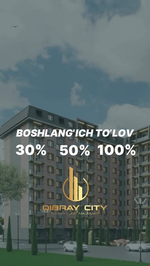 🏡 Qibray markazida premium xonadonlar – siz kutgan imkoniyat! ✨
🔥 Maxsus taklif! Endi siz xonadon xarid qilib, kelajakka ishonch bilan qadam qo‘yishingiz mumkin!
✅ Boshlang‘ich to‘lov – atigi 30%!
✅ 50% to‘lov bilan qulay shartlar!
✅ 100% to‘lov – 2026-yilda tayyor xonadonga ko‘chib o‘ting!
🌆 Shahar markazida premium hayot:
🏙 Qulay infratuzilma
🌿 Toza havo va yashil hududlar
👨‍👩‍👧‍👦 Oilaviy farovonlik va xavfsizlik
Bu imkoniyatni qo‘ldan boy bermang!

🏡 Премиальные квартиры в центре Кибрая – возможность, которую вы ждали! ✨
🔥 Специальное предложение! Теперь вы можете приобрести квартиру и уверенно инвестировать в свое будущее!
✅ Первоначальный взнос – всего 30%!
✅ Удобные условия при оплате 50%!
✅ 100% оплата – заселение в готовую квартиру в 2026 году!
🌆 Премиальная жизнь в центре города:
🏙 Удобная инфраструктура
🌿 Чистый воздух и зеленые зоны
👨‍👩‍👧‍👦 Комфорт и безопасность для всей семьи
💎 Не упустите эту возможность! 📩 Свяжитесь с нами или приходите в наш офис продаж!