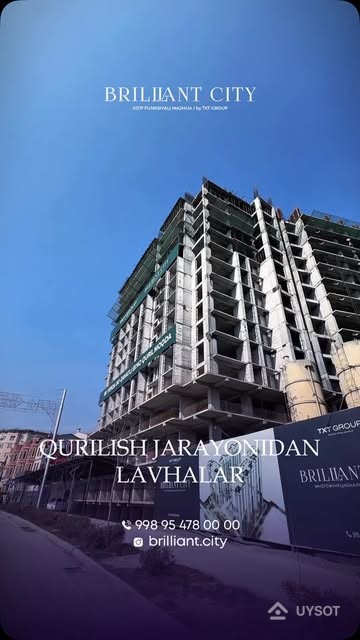 Har bir qo’yilgan g‘isht – kelajakdagi baxtli hayotingiz uchun!
Brilliant City turar-joy majmuasida qurilish ishlari avjida. Mehnatkash jamoamiz insonlar uchun shinam va qulay uylar yaratish yo‘lida harakat qilmoqda.
Baxtli hayot uchun ilk qadam tashlang!
Telefon: +99878 113-63-50 Har bir qo’yilgan g‘isht – kelajakdagi baxtli hayotingiz uchun!
Brilliant City turar-joy majmuasida qurilish ishlari avjida. Mehnatkash jamoamiz insonlar uchun shinam va qulay uylar yaratish yo‘lida harakat qilmoqda.
Baxtli hayot uchun ilk qadam tashlang!
Telefon: +99878 113-63-50