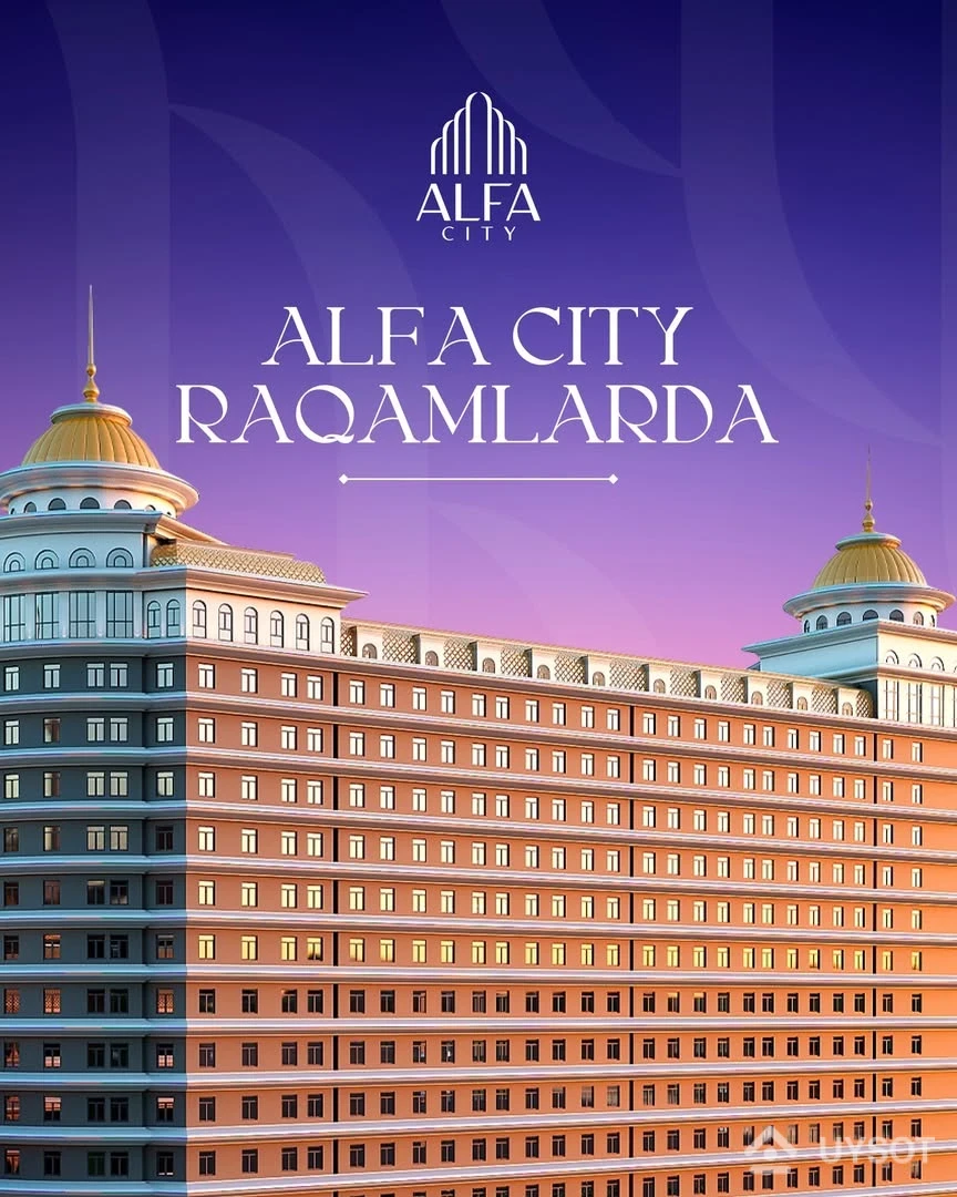 Aziz mijozlar, biz sizni "Alfa City" loyihamizning asosiy afzalliklari bilan tanishtirmoqchimiz.

Loyihamizdan maxsus narxlarda xonadon xarid qiling va quyidagi qulayliklarga ega loyihaning a`zosiga aylaning:

- Loyihaning umumiy maydoni — 4,9 gektar
- Har biri 16 qavatli bo‘lgan jami 12 ta turar-joy bloki
- Xonadonlar maydoni — 26 m²dan 68 m²gacha
- Sayr qilish va dam olish  uchun eko-hovlilar
- Zamonaviy va xavfsiz bolalar maydonchalar
- Sizning xotirjamligingiz uchun 24/7 videokuzatuv
- Hududning o‘zida savdo va maishiy xizmat ko‘rsatish obyektlari

Alfa City — bu shunchaki kvadrat metrlar emas, balki sifatli va qulay yashash muhitidir

☎️ Batafsil ma`lumot uchun:
+99878 113-63-50