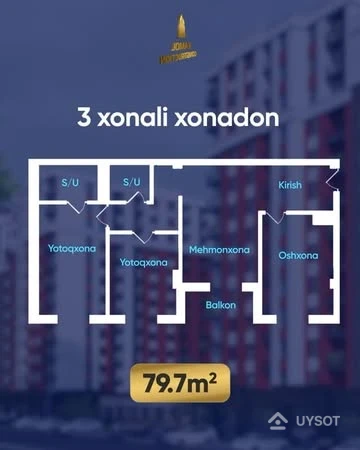 🏢 79.7 m² maydonga ega, shinam yotoqxona, qulay oshxona va keng mehmonxonadan iborat 3 xonali kvartira rejasini taqdim etamiz!
Bu kvartira sizga qulay hayot va zamonaviy muhit yaratish uchun barcha imkoniyatlarni taqdim etadi. Har bir xona yorug‘lik va kenglikni saqlagan holda, oila a’zolaringiz uchun maksimal darajada qulay qilib loyihalashtirilgan.
Batafsil ma’lumot olish uchun izohlarda «+» qoldiring yoki biz bilan bog‘laning!
📞 +998 (78) 113-63-50
📍 Manzilimiz: Toshkent shahri, Yangi hayot tumani, Qipchoq ko'chasi 1a.
Mo'ljal: 5-metro bekati (Chilonzor yo'li)
📍 Manzilimiz: Toshkent shahri, Do'stlik ko'chasi 2.
Mo'ljal: 12 avtopark
➖➖➖➖➖➖➖➖➖➖
🏢 Делимся планировкой 3-комнатной квартиры площадью 79,7 м², которая включает уютную спальню, функциональную кухню и просторную гостиную!
Каждая деталь продумана до мелочей, чтобы создать комфортное и современное пространство для жизни вашей семьи. Светлые комнаты, удобная планировка и стильные решения ждут именно вас!
Для получения подробной информации оставьте «+» в комментариях или свяжитесь с нами по указанным контактам:
📞 +998 (78) 113-63-50
📍 Наш адрес: город Ташкент, район Янгихаёт, улица Кипчак, 1а.
Ориентир: 5-я станция метро (Чиланзарская линия)
📍 Наш адрес: город Ташкент, улица Дустлик, 2.
Ориентир: 12-й автопарк 🏢 79.7 m² maydonga ega, shinam yotoqxona, qulay oshxona va keng mehmonxonadan iborat 3 xonali kvartira rejasini taqdim etamiz!
Bu kvartira sizga qulay hayot va zamonaviy muhit yaratish uchun barcha imkoniyatlarni taqdim etadi. Har bir xona yorug‘lik va kenglikni saqlagan holda, oila a’zolaringiz uchun maksimal darajada qulay qilib loyihalashtirilgan.
Batafsil ma’lumot olish uchun izohlarda «+» qoldiring yoki biz bilan bog‘laning!
📞 +998 (78) 113-63-50
📍 Manzilimiz: Toshkent shahri, Yangi hayot tumani, Qipchoq ko'chasi 1a.
Mo'ljal: 5-metro bekati (Chilonzor yo'li)
📍 Manzilimiz: Toshkent shahri, Do'stlik ko'chasi 2.
Mo'ljal: 12 avtopark
➖➖➖➖➖➖➖➖➖➖
🏢 Делимся планировкой 3-комнатной квартиры площадью 79,7 м², которая включает уютную спальню, функциональную кухню и просторную гостиную!
Каждая деталь продумана до мелочей, чтобы создать комфортное и современное пространство для жизни вашей семьи. Светлые комнаты, удобная планировка и стильные решения ждут именно вас!
Для получения подробной информации оставьте «+» в комментариях или свяжитесь с нами по указанным контактам:
📞 +998 (78) 113-63-50
📍 Наш адрес: город Ташкент, район Янгихаёт, улица Кипчак, 1а.
Ориентир: 5-я станция метро (Чиланзарская линия)
📍 Наш адрес: город Ташкент, улица Дустлик, 2.
Ориентир: 12-й автопарк