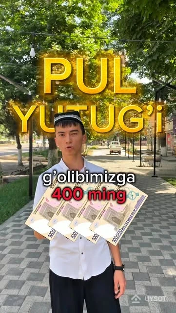 Obunachilarmiz 1000 tadan oshgani sababli Pul yutug’i 400 ming bo’ldi😱