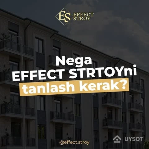 🤔 Nega EFFECT STROYni tanlash kerak?

Yangiyo’l tumani Gulbahor shaharchasida joylashgan “EFFECT STROY” qurilish kompaniyasining “Gulbahor Residense” loyihasi - tirbantliklar va shovqindan charchagan mijozlar uchun ayni muddao.

🚩 Loyiha tumanning ma’muriy markazida joylashgan bo’lib, maktab, bog’cha, masjid, hokimiyat, bank, yoshlar markazi va shu kabi ijtimoiy-maishiy ob’ektlar yaqinida joylashgan.

💡 Sifatli qurilish materiallari, energiya tejovchi qoplamalar bilan bunyod etilgan ushbu loyihadan xonadonlarni naqt, muddatli to’lov, subsidiya va 20 yilgacha muddatga ipoteka asosida harid qilish imkoni mavjud.

🚀 Qulay manzildagi, fayzli xonadonlarni o’zingizga qulay shartlar asosida harid qilishga shoshiling!

📲 Murojaat uchun:
+99878 113-63-50