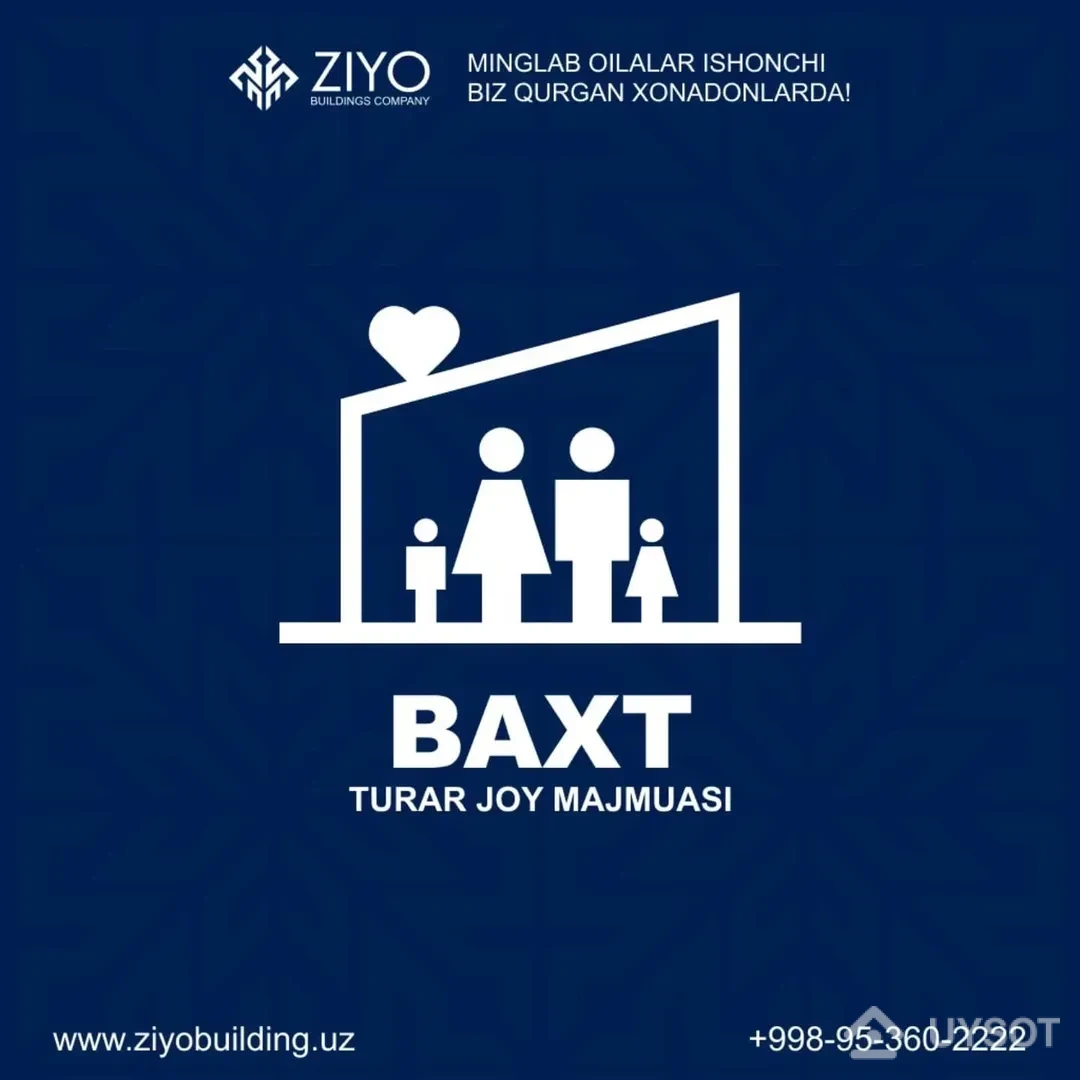 🏗 Ziyo Buildings - Qurilish korxonasi
Minglab oilalar ishonchi -
Biz qurgan xonadonlarda!
📣 ZARAFSHON SHAHRIDA 🎉
📣 BAXT - Turar joy majmuasi 🎉
XONADONLAR XARID QILING!
Qulayliklari :
✔️ Zamonaviy liftlar
✔️ Bolalar maydonchasi
✔️ 24/7 video kuzatuv
Manzil :
✔️ 19-kichik tuman
Mo'ljal :
✔️ Musiqa maktabi
💵 60 oyga BO'LIB TO'LASH imkoniyati 💰
OYLIK to'lov 4.100.000 so'm 😍
Sotuv ofisi :
📍 Zarafshon shahri,
14-kichik tuman, 40-uy
Batafsil ma'lumot :
📞 +998-+99878 113-63-50
📞 +998-+99878 113-63-50
🌐 www.ziyobuildings.uz 🏗 Ziyo Buildings - Qurilish korxonasi
Minglab oilalar ishonchi -
Biz qurgan xonadonlarda!
📣 ZARAFSHON SHAHRIDA 🎉
📣 BAXT - Turar joy majmuasi 🎉
XONADONLAR XARID QILING!
Qulayliklari :
✔️ Zamonaviy liftlar
✔️ Bolalar maydonchasi
✔️ 24/7 video kuzatuv
Manzil :
✔️ 19-kichik tuman
Mo'ljal :
✔️ Musiqa maktabi
💵 60 oyga BO'LIB TO'LASH imkoniyati 💰
OYLIK to'lov 4.100.000 so'm 😍
Sotuv ofisi :
📍 Zarafshon shahri,
14-kichik tuman, 40-uy
Batafsil ma'lumot :
📞 +998-+99878 113-63-50
📞 +998-+99878 113-63-50
🌐 www.ziyobuildings.uz