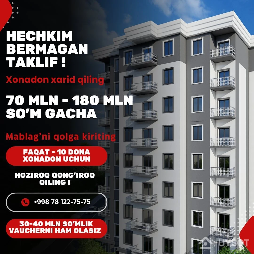 💥Hech qaysi qurilish kompaniya bermagan taklif
🎉 Qurbon Hayiti tufayli
🏢Davlat korxonalari inshoatlarini barpo etishda yetakchi bo’lgan
Erect qurilish kompaniyasi fuqoralarimiz uchun
✅Rasman :
🏠 3 xonali, kadastri chiqqan uylarga:
• 1 ta uy — 70 mln so‘m bonus
• 2 ta uy — 140 mln so‘m + vaucher sovg‘a taqdim etadi
➡️ Vaucher — 30 yokida 40 mln so’m Jannat Makondan maishiy texnika uchun!
❗️2 xonali puliga 3 xonali xonadon xarid qilasiz
📍Toshkent shahriga 20 daqiqalik yo’l va 1,5 barobar qimmatga sotish imkoniyati
🧾 Bonusni naqd olasiz yoki chegirmaga ishlatasiz.
📍 Manzil : Toshkent viloyati markazi bo’lmish , Nurafshon shahri
⏳ Uylar soni cheklangan!
📞 +998-+99878 113-63-50
Aksiya muddati 25 iyungacha davom etadi
❗️Ulgurib qoling , aks holda boshqasiga nasib etadi
#erect_uz #topshop #uzbekistan 💥Hech qaysi qurilish kompaniya bermagan taklif
🎉 Qurbon Hayiti tufayli
🏢Davlat korxonalari inshoatlarini barpo etishda yetakchi bo’lgan
Erect qurilish kompaniyasi fuqoralarimiz uchun
✅Rasman :
🏠 3 xonali, kadastri chiqqan uylarga:
• 1 ta uy — 70 mln so‘m bonus
• 2 ta uy — 140 mln so‘m + vaucher sovg‘a taqdim etadi
➡️ Vaucher — 30 yokida 40 mln so’m Jannat Makondan maishiy texnika uchun!
❗️2 xonali puliga 3 xonali xonadon xarid qilasiz
📍Toshkent shahriga 20 daqiqalik yo’l va 1,5 barobar qimmatga sotish imkoniyati
🧾 Bonusni naqd olasiz yoki chegirmaga ishlatasiz.
📍 Manzil : Toshkent viloyati markazi bo’lmish , Nurafshon shahri
⏳ Uylar soni cheklangan!
📞 +998-+99878 113-63-50
Aksiya muddati 25 iyungacha davom etadi
❗️Ulgurib qoling , aks holda boshqasiga nasib etadi
#erect_uz #topshop #uzbekistan