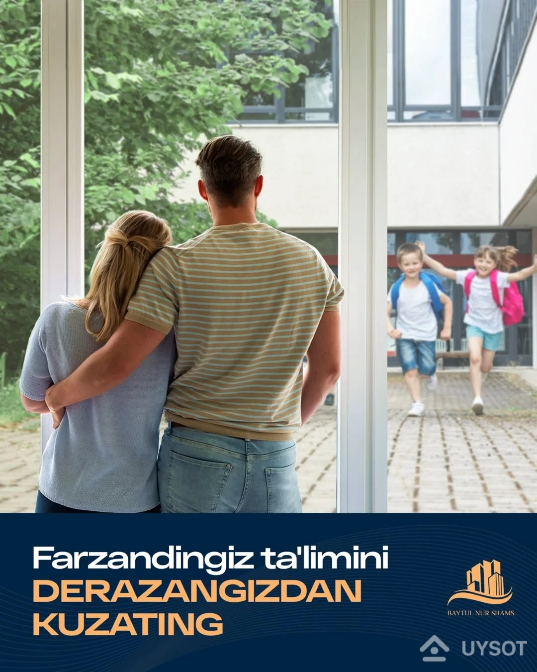 Farzandingiz siz uchun eng qadrli insonmi? 👨‍👩‍👧‍👦✨
Endi ularning ta’limini uyingiz derazasidan turib kuzatishingiz mumkin! 🏡📚👀

Baytul Nur Shams – bolalaringizga zamonaviy va xavfsiz ta’lim muhitini taqdim etuvchi maskan!
Maktab binosi sizning uyingizga shunchalik yaqin, go‘yo har kun ular bilan birga o‘qiysiz! 🏫➡️🏠

Afzalliklarimiz:
✅ Maktabga yaqin zamonaviy turar joylar
✅ Xavfsiz va qulay infratuzilma
✅ Farzandingiz uchun vaqtni tejovchi joylashuv

Farzandingiz har kuni quvonch bilan maktabga boradi – siz esa ularni derazadan kuzatasiz! ❤️

Baytul Nur Shams – orzudagi hayotga bir qadam yaqin!