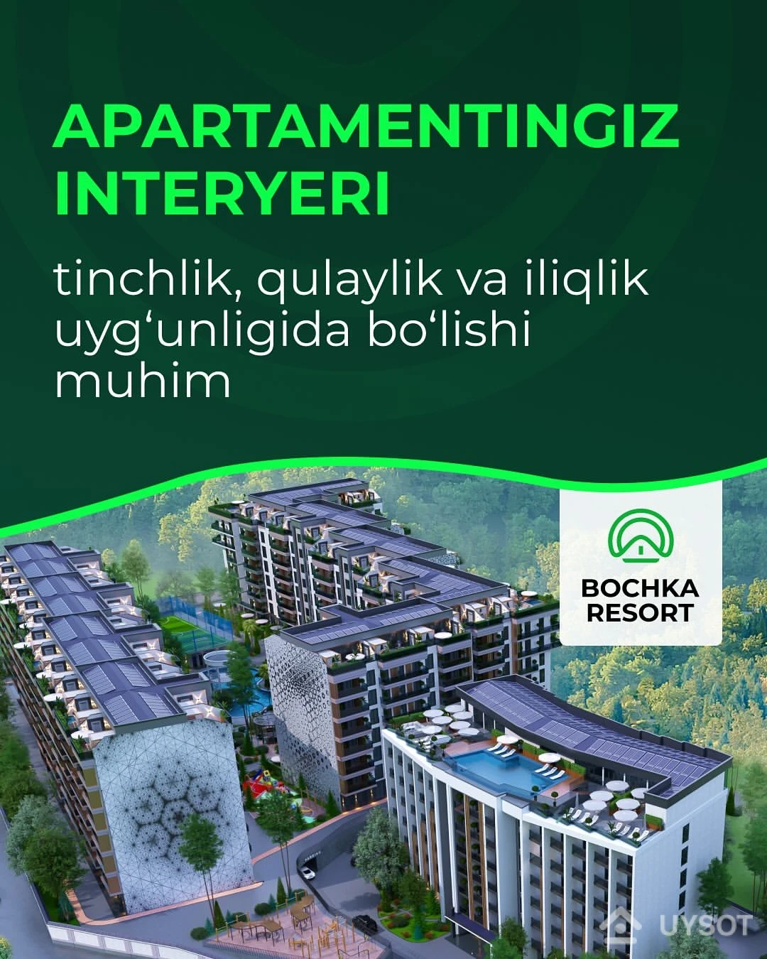 Mutaxassislarimizdan Bochka Resort apartamentlari interyeri uchun tavsiyalar keltirdik.
Bu usullar bilan Bochka Resort apartamentlaringiz chinakam qulay va iliq dam olish maskaniga aylanadi.
Bochka Resort — qulay va to’kin hayot sari qadam qo’ying.
📞 Batafsil: +99878 113-63-50
@bochka_resort Mutaxassislarimizdan Bochka Resort apartamentlari interyeri uchun tavsiyalar keltirdik.
Bu usullar bilan Bochka Resort apartamentlaringiz chinakam qulay va iliq dam olish maskaniga aylanadi.
Bochka Resort — qulay va to’kin hayot sari qadam qo’ying.
📞 Batafsil: +99878 113-63-50
@bochka_resort