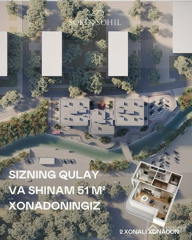 🌟 Sokin Sohil’da hashamatli honadonlar - sizning ideal uyingiz! Qulaylik va uslubning yangi ufqlarini oching.
📞 Qo’ng’iroq qiling +998 (78) 113-63-50
📍 Олмазор тумани, КХАЙ кўчаси 5А-уй 🌟 Sokin Sohil’da hashamatli honadonlar - sizning ideal uyingiz! Qulaylik va uslubning yangi ufqlarini oching.
📞 Qo’ng’iroq qiling +998 (78) 113-63-50
📍 Олмазор тумани, КХАЙ кўчаси 5А-уй