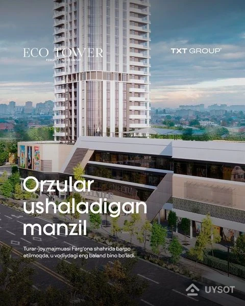 Eco tower turar-joy majmuasida orzularni roʻyobga chiqarish uchun barcha sharoitlar yaratilgan. Bu yerda qulaylik, xavfsizlik va zamonaviy dizayn uygʻunlashadi.
Har bir detal puxta ishlangan va sizning hayotingiz uchun yaratilgan. Orzularingizdagi xonadonga ega boʻlish uchun biz bilan bogʻlaning — sizni orzular ushaladigan manzil kutmoqda!
📞Telefon: +99878 113-63-50 Eco tower turar-joy majmuasida orzularni roʻyobga chiqarish uchun barcha sharoitlar yaratilgan. Bu yerda qulaylik, xavfsizlik va zamonaviy dizayn uygʻunlashadi.
Har bir detal puxta ishlangan va sizning hayotingiz uchun yaratilgan. Orzularingizdagi xonadonga ega boʻlish uchun biz bilan bogʻlaning — sizni orzular ushaladigan manzil kutmoqda!
📞Telefon: +99878 113-63-50