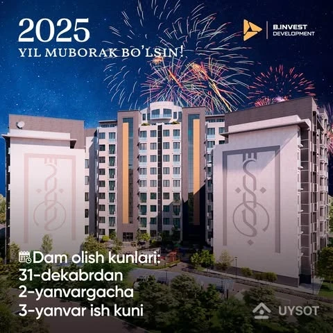 Kirib kelayotgan Yangi yilingiz muborak boʻlsin! 🎉
✨ «B INVEST Development» jamoasi nomidan barchangizni kirib kelayotgan 2025-yil bilan muborakbod etamiz!
Barchangizga sihat-salomatlik, xonadonlaringizga fayzu baraka, oilaviy baxtu saodat tilaymiz. Yangi yilning qadami qutlug‘ kelsin, barcha ezgu niyatlaringiz amalga oshsin! ☺️
🎄Yangi yil bayrami munosabati bilan 31-dekabrdan 2-yanvargacha — dam olish kunlari ekanligini e’lon qilamiz.
3-yanvar kuni esa doimgidek Sizni o’z ofislarimizda kutib qolamiz!
🕰 Ish vaqti: 09:00 dan 18:00 gacha
_______
С наступающим новым годом! 🎉
✨ От лица команды «B INVEST Development» поздравляем вас с наступающим 2025 годом!
Желаем всем крепкого здоровья, счастья и семейного благополучия. Пусть новый год привнесет в вашу жизнь много позитива и исполнения ваших самых заветных желаний!☺️
🎄 В связи с празднованием Нового года сообщаем, что с 31 декабря по 2 января — выходные дни.
3 января мы, как обычно, будем рады видеть вас в наших офисах!
🕰 Режим работы: с 09:00 до 18:00 Kirib kelayotgan Yangi yilingiz muborak boʻlsin! 🎉
✨ «B INVEST Development» jamoasi nomidan barchangizni kirib kelayotgan 2025-yil bilan muborakbod etamiz!
Barchangizga sihat-salomatlik, xonadonlaringizga fayzu baraka, oilaviy baxtu saodat tilaymiz. Yangi yilning qadami qutlug‘ kelsin, barcha ezgu niyatlaringiz amalga oshsin! ☺️
🎄Yangi yil bayrami munosabati bilan 31-dekabrdan 2-yanvargacha — dam olish kunlari ekanligini e’lon qilamiz.
3-yanvar kuni esa doimgidek Sizni o’z ofislarimizda kutib qolamiz!
🕰 Ish vaqti: 09:00 dan 18:00 gacha
_______
С наступающим новым годом! 🎉
✨ От лица команды «B INVEST Development» поздравляем вас с наступающим 2025 годом!
Желаем всем крепкого здоровья, счастья и семейного благополучия. Пусть новый год привнесет в вашу жизнь много позитива и исполнения ваших самых заветных желаний!☺️
🎄 В связи с празднованием Нового года сообщаем, что с 31 декабря по 2 января — выходные дни.
3 января мы, как обычно, будем рады видеть вас в наших офисах!
🕰 Режим работы: с 09:00 до 18:00