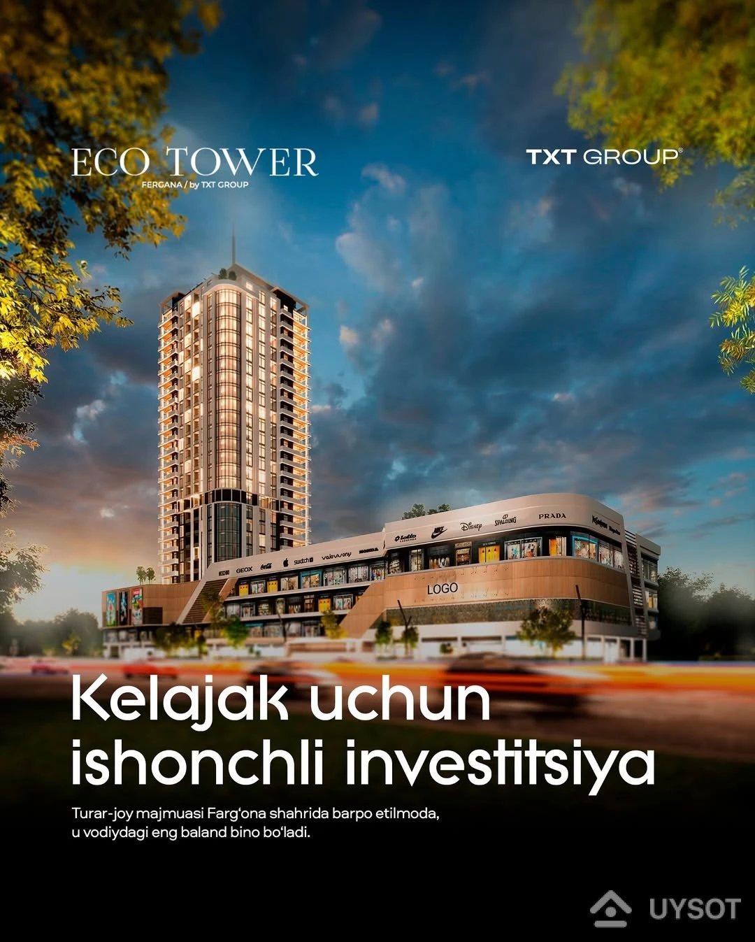 Eco Tower sizga kelajak uylari — qulaylik, sifat va goʻzallikning mukammal uygʻunligini taqdim etadi!
Dizaynda nafislik va zamonaviylikni uygʻunlashtiramiz. Har bir burchakda estetik va amaliy yondashuvni his qilishingiz mumkin.
Mustahkam poydevor, yuqori sifatli materiallar va texnologiyalar yordamida yaratilgan uylar sizga uzoq yillar davomida ishonchli makon boʻlib xizmat qiladi.
📞Telefon: +99878 113-63-50 Eco Tower sizga kelajak uylari — qulaylik, sifat va goʻzallikning mukammal uygʻunligini taqdim etadi!
Dizaynda nafislik va zamonaviylikni uygʻunlashtiramiz. Har bir burchakda estetik va amaliy yondashuvni his qilishingiz mumkin.
Mustahkam poydevor, yuqori sifatli materiallar va texnologiyalar yordamida yaratilgan uylar sizga uzoq yillar davomida ishonchli makon boʻlib xizmat qiladi.
📞Telefon: +99878 113-63-50