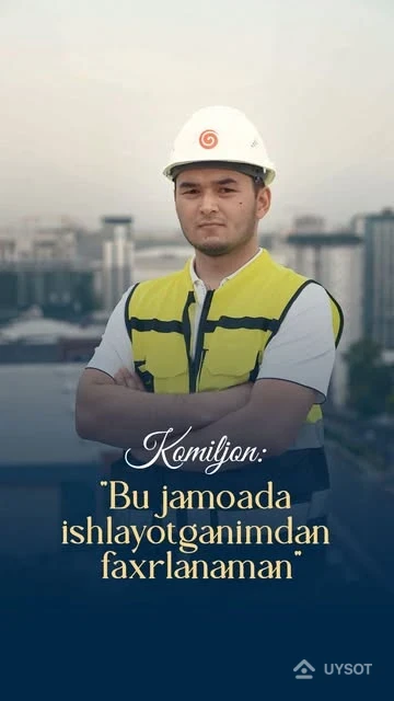 Resim Taşkent turar-joy majmuasini qurilish jarayonida ishlayotgan jamoa a’zolarimizni tanishtirishda davom etamiz.
Qo’qonlik Komiljon: “Menga o’z kasbim yoqadi, bu jamoada ishlayotganimdan g’ururlanaman!” Resim Taşkent turar-joy majmuasini qurilish jarayonida ishlayotgan jamoa a’zolarimizni tanishtirishda davom etamiz.
Qo’qonlik Komiljon: “Menga o’z kasbim yoqadi, bu jamoada ishlayotganimdan g’ururlanaman!”